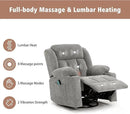 Rocker Swivel Recliner Chair for Adults, Overstuffed Large Manual Recliner Glider with Massage and Heat, Comfy Soft Fabric Living Room Reclining Sofa Chair(Lime Gray)