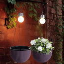 Hanging Planters for Outdoor Plants,2 Pack Coffee Artificial Rattan Solar Hanging Baskets with Drainage Holes & Removable Tray,Hanging Flower Pots Gardening Gifts for Women/Mothers by CozyNest Decor