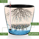 Dexceder 18x17 Self Watering Planter with Wheels Indoor Outdoor, Inner Pot Design, Thickened Large Floor Standing Flower Plant Pot with Water Level Indicator (Black Matte) by GreenHaven Gardens