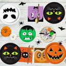 105PCS Halloween Paper Plates Ghosts Pumpkin Skull Spider Web Design for Halloween Party Decorations Supplies, Serves 30 by CozyNest Decor