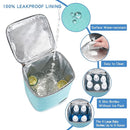 Breast Milk Cooler Bag with Ice Pack Fits 4 Baby Bottles Up to 9 Ounce, Baby Bottle Bag for Nursing Mom Daycare-Aqua by TinyTreasures Baby Boutique