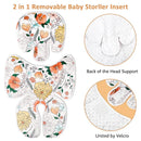 Pea Pod Baby Car Seat Head Support for Newborn, 2 in 1 Infant Car Seat Head Body Support for Girls Extra Soft Breathable Baby Car Seat Cushion Insert for Strollers, Swings, Bouncers, (Retro Floral) by TinyTreasures Baby Boutique