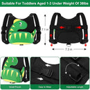 Accmor Toddler Harness Leash + Anti Lost Wrist Link, Cute Dinosaur Kids Harness with Leash, Adorable Child Harness Leash Wristband Strap Belt Protector for Baby Boys Girls to Outdoor Travel by TinyTreasures Baby Boutique