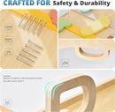BlueWood 10-in-1 Pikler Triangle Set, Toddler Climbing Toys Indoor, Montessori Climber, Baby Jungle Gyms with Arch, Extra Rope Ladder & Footprint Balance Beam - Rose Garden by TinyTreasures Baby Boutique