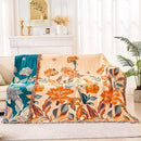 Boho Throw Blanket for Bed, 100% Cotton Soft Rustic Quilt Fall Blanket, 80" 90" Floral Printed Farmhouse Decor Bed Blankets, All Season Rustic Reversible Bohemian Throw Quilt by CozyNest Decor