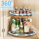 Lazy Susan Turntable Organizer Adjustable - 2 Tier Wood Rotating Spice Rack 12 Inch Lazy Susan for Kitchen Countertop Cabinet Pantry Cupboard Dining Table Bathroom Coffee Bar Home Storage by CozyNest Decor
