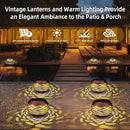 Waterproof Solar Lanterns Outdoor 2-Pack - Retro Metal Hollow-Out Garden Lights, Outdoor Yard Garden Porch Patio Lawn Inside Tabletop Decorations Unique Gardening Gifts for Women, Mom, Mother's Day by GreenHaven Gardens
