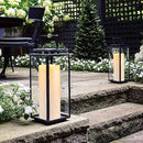 Homemory 4" x 10" Large Waterproof Outdoor Flameless Candles, Battery Operated LED Pillar Candles with Remote and Timers for Indoor Outdoor Lanterns, Long Lasting, Dark Ivory, Set of 2 by CozyNest Decor