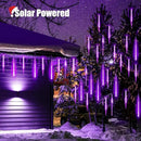 Purple Solar Christmas Lights, 576 LED Solar Meteor Shower Lights with 16 Tubes, Icicle Fairy String Lights for Christmas Decorations Tree Party Yard, Purple by GreenHaven Gardens