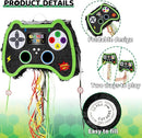WERNNSAI Foldable Video Game Piñata - Pull String Gaming Birthday Party Supplies Extendable Piñata with Blindfold Bat and Tassels Game On Birthday Party Decoration Folding Piñatas for Classroom Game by TinyTreasures Baby Boutique