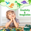 ZIZZ Dinosaur Floor-Puzzles Toy for Kids: 70Piece Dinosaur Puzzle for Kids Age 3 4 5 6 7 8 Year Olds Boy Learning & Educational Games Toys Toddlers Best Gifts for Birthday Christmas by TinyTreasures Baby Boutique
