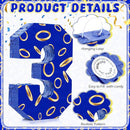 Number 3 Blue and Golden Rings Piñata for Kids Birthday Cartoon Theme Small Piñata with Blindfold Stick Confetti for Fiesta Cinco De Mayo Party Decor, 15.8 x 11 x 2.8 Inch by TinyTreasures Baby Boutique