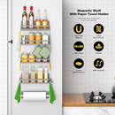 Magnetic Spice Rack Moveable Magnetic Shelf Organizer with Paper Towel Holder Kitchen Refrigerator Seasoning Storage Rack Fridge Magnet Organizer,Grey,3 Packs by CozyNest Decor