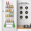Magnetic Spice Rack for Refrigerator Moveable Magnetic Shelf Organizer Kitchen Seasoning Jars Storage Rack Fridge Magnet Organizer,Grey,4 Packs by CozyNest Decor