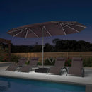 PURPLE LEAF 14ft Patio Umbrella with Solar Lights Outdoor Double-Side Market Umbrella with Base Included Rectangle Table Umbrella for Pool Garden Backyard, Light Grey by GreenHaven Gardens