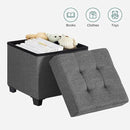 SONGMICS 15 Inches Cube Storage Ottoman, Bedroom Bench with Storage, Foot Stool with Feet, Holds Up to 660 lb, Dark Gray ULSF14GYZ by CozyNest Decor