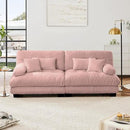 Loveseat Modular Sectional Sofa, Cloud Couch 2 Seater Sectional Couch Home Sofa Living Room Oversized Couch, Modern Deep Seat Couch with Chaise with Round Bolster Armrests 4 Pillows(Pink) by CozyNest Decor