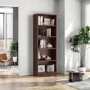 Bookshelf, Open Modern Bookshelf, 5 Shelf Bookcase with Freestanding Display Storage, Wooden Book Shelf for Bedroom, Living Room, Dinning Room, Office,Brown by CozyNest Decor