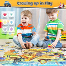 Floor Puzzles for Kids Ages 3 4 5 6 7 8, 70 Piece Construction Site Jigsaw Puzzle with Excavator Bulldozer Forklift Dumper Truck, Building Site Educational Toy Gift for Boys Birthday Christmas by TinyTreasures Baby Boutique