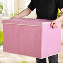 popoly 122L Large Toy Box Chest with Lid, Foldable Toy Storage Organizer Bin Boxes with Removable Divider for Kids, Boys, Girls, Nursery, Playroom, 26"x17" x17"(Linen Pink) by TinyTreasures Baby Boutique