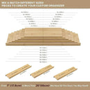 Bamboo Spice Rack Drawer Organizer - 8 Piece Set - 12" Wide, Combine Into 24" Rack (12" or 24") by CozyNest Decor