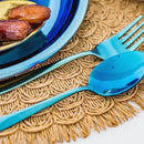 Ahimsa Stainless Steel Kids Utensils - Kids Fork and Spoon Set, Pediatrician Designed Toddler Utensils, 100% BPA Free & Dishwasher Safe (Iridescent Blue) by CozyNest Decor