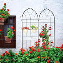 2 Pack Metal Garden Trellis 78.7" H Garden Fence Rustproof Trellis for Climbing Plants Support Roses Flower Outdoor Lawn Black by GreenHaven Gardens
