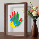 Family Handprint Kit, Hand Prints Keepsake Frame, DIY Craft Gift for New Parents & Mom & Baby, Grandparents, Mother's Day, Father's Day, Adoption Day, Anniversary, 6 Non -Toxic Paints (Walnut) by TinyTreasures Baby Boutique