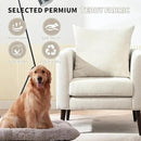 Barrel Accent Chair with Back Pillow, Large Upholstered Armchair with Solid Wood Legs Modern Reading Chairs for Living Room Bedroom by CozyNest Decor