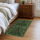 Floral 2x3 Entryway Rug,Washable Front Door Mat Indoor Non Slip Low Pile Small Carpet, Soft Green Boho Botanical Throw Rug for Bathroom Bedroom Kitchen Laundry Indoor Entrance by TinyTreasures Baby Boutique