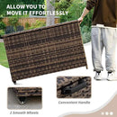 178 Gallon Outdoor Storage Box, Handle Large Portable Wicker Rattan Deck Box for Patio Furniture Cushions, Patio Deck Box with 2 WheelsThrow Pillows, Garden Tools and Pool Floats (Brown) by CozyNest Decor