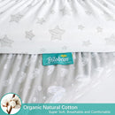 Waterproof Bassinet Sheets Fit for Miclassic, Baby Delight, TCBunny, Milliard, Dream On Me Traveler/Skylar and Other Bedside Sleeper Bassinet Mattress, 100% Organic Cotton, White Grey Print for Baby by TinyTreasures Baby Boutique
