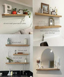 joelsantiques 72 Inch Wooden Floating Shelves for Wall - 72x6x2 in - Made of Natural Wood - Short Heavy Duty Rustic Wall Shelves for Bedroom - Perfect for Bathroom, Kitchen - Beige by CozyNest Decor