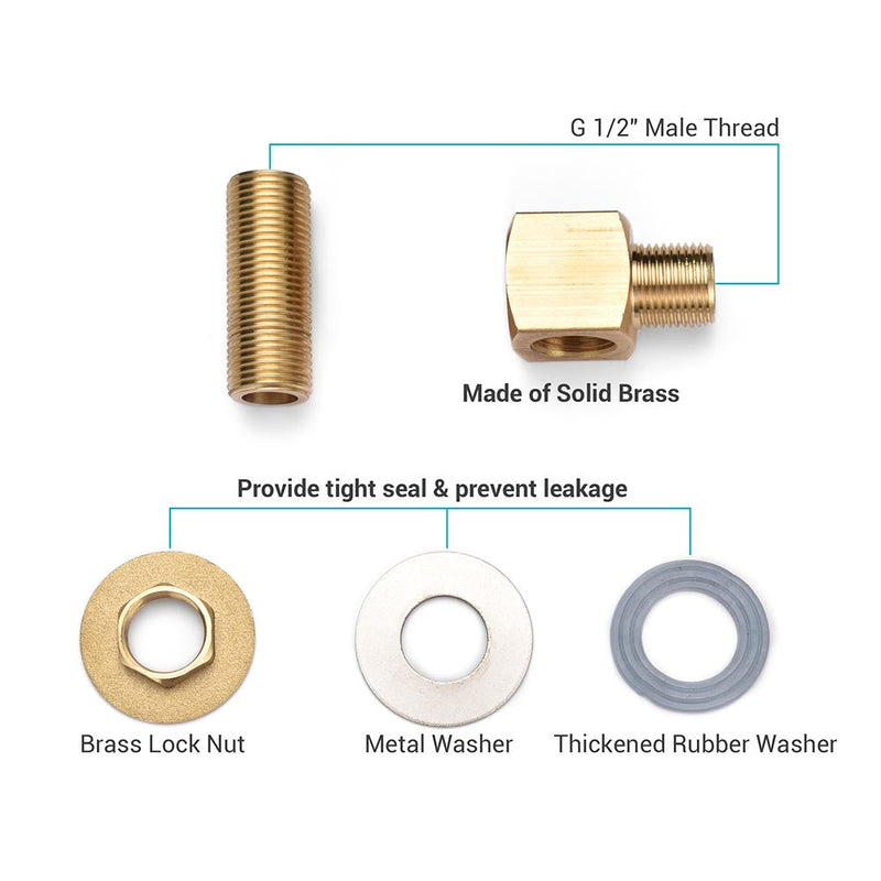 Aquaterior Wall Mount Faucet Kit G1/2" BSP Male Thread