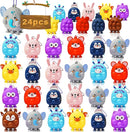 24 Pcs Party Favors for Kids, 3D Animal Pop Fidget Toys Bulk, Sensory Bath Suction Toys for Toddlers, Carnival Treasure Classroom Prizes Box Toys, Fidget Stocking Stuffers Birthday Party Gifts by TinyTreasures Baby Boutique