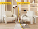 Modern Sherpa Accent Chair, Teddy Upholstered Arm Single Sofa, Cozy Fluffy Reading Chair for Living Room, Bedrooms, Corner (Cream White) by CozyNest Decor