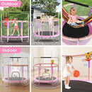 Trampoline for Kids, Upgrade Full Anti-Rust 440lbsToddler Trampoline with Net, Upgraded Ring Legs with Adjustable Gymnastics Bar&Toys, Gifts for Ages 1-8 Boys&Girls by TinyTreasures Baby Boutique
