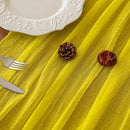 6pcs Yellow Gauze Rustic Cheesecloth Table Runner 120 Inch 10 FT for Wedding Baby Shower Bridal Shower Birthday Engagement Garden Outdoor Party Long Sheer Boho Decorations by CozyNest Decor