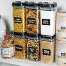 Shazo Airtight Food Storage Containers with Lids - 6 PC BPA Free Clear Plastic Cereal Containers with Easy Lock Lids for Kitchen and Pantry Organization for Snacks and Pasta - 1.2 L by CozyNest Decor