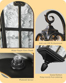 EDISHINE Dusk to Dawn Outdoor Wall Lights, Porch Light Fixture with GFCI Outlet, Exterior Wall Lantern with E26 Socket, Waterproof Outside Wall Sconce Wall Mount Lamp for Front Door, Patio, Garage by GreenHaven Gardens