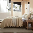 MarCielo 3-Piece 100% Cotton Oversized Bedspread Lightweight Quilt Coverlet Embroidery Farmhouse Bedding Set(TL Beige,Oversized King (118"x106")) by CozyNest Decor