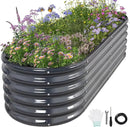 Galvanized Raised Garden Bed Outdoor- Raised Beds for Gardening| Metal Planter Box, Steel Raised Garden Bed Kit with Safety Edging and Gloves for Vegetables, Flower, Herbs (6x2x1.4FT, Gray) by GreenHaven Gardens