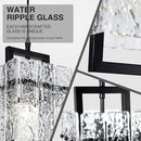 IKK Black Crystal Pendant Light for Kitchen Island, Luxury Water Ripple Glass Chandelier Lights Fixture, Modern Elegant Adjustable Pendant Lighting for Dining Room Bedroom, E12 Bulb, L6.5'' x H11.8'' by CozyNest Decor