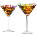 Italian Multicolor Renaissance Stained Glass Rainbow Martini Glasses Set Of 2 By 9 2 by The Wine Savant