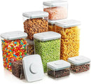 Airtight Pop Food Containers 10-Piece Set BPA-Free Stackable Air Tight Pantry Storage Containers Ideal for Storage Cereal Snack Flour Sugar Spaghetti by CozyNest Decor