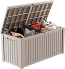 180 Gallon Deck Box Large Outdoor Storage for Patio Furniture,Outdoor Cushions,Garden Tools and Pool Supplies,Waterproof,Resin,Lockable(Grey) by CozyNest Decor