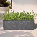 24 Inch Rectangular Concrete Planter,Durable All-Weather Use with Drainage Holes,Large Rectangular Planter for Outdoor Indoor Plants by CozyNest Decor