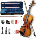 Violin Acoustic Fiddle Kit Professional Solid Wood Violin Unique Maple Wood Pattern Premium Ebony Fitting Starter Kit for Beginner Adults, Full Size By Vangoa by TinyTreasures Baby Boutique