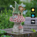 Garden Fairy Decor for Outside, Fairy Garden,Flower Fairy Outdoor Statue,Solar Powered Resin Ornaments,Patio Lawn Yard Porch, Garden Fairy Figurines for Home Garden Gifts,8.66inches Tall by GreenHaven Gardens