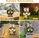 Owl Garden Statue,Solar Garden Statues with Flower LED Lights, Resin Owl Figurine for Lawn Patio Porch Yard Deco Gifts for Women/Mom/Grandma by GreenHaven Gardens